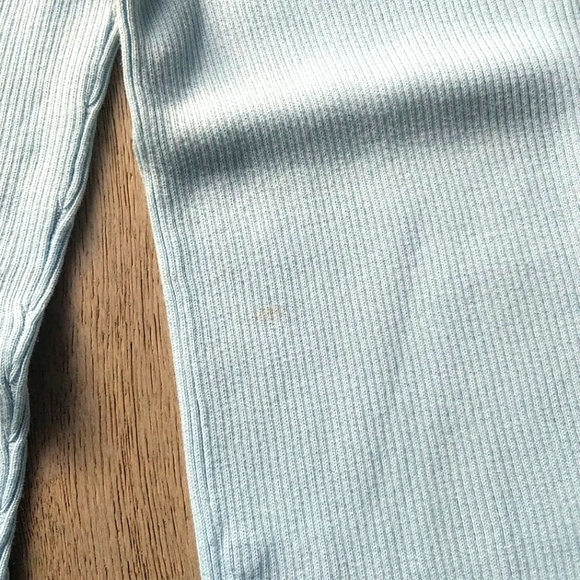 Light Blue 100% Cotton Button-up Ribbed Knit Cardigan - Picture 3 of 5